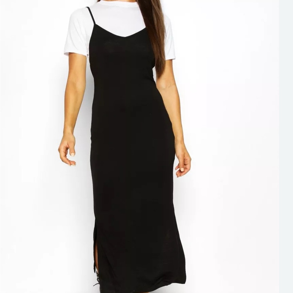 Women’s Black Slip Hem Dress Sz M